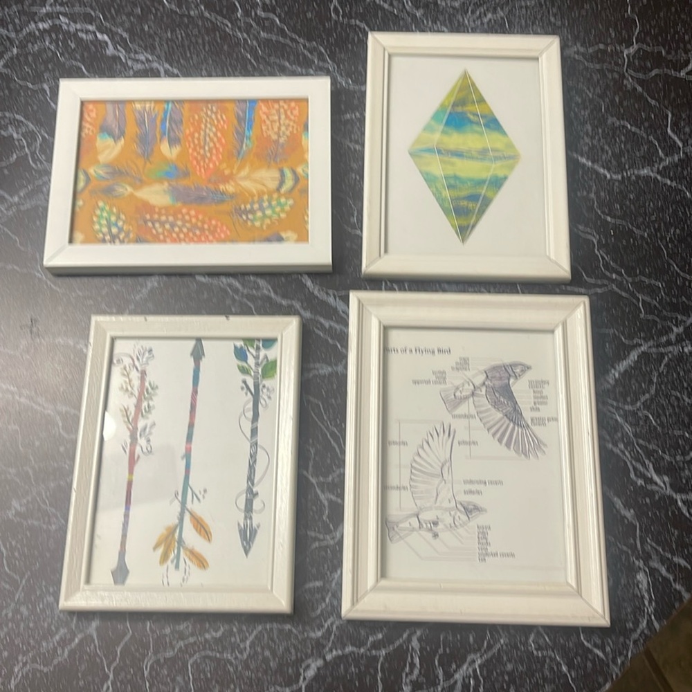 White collage art collection 5x7 for gallery wall